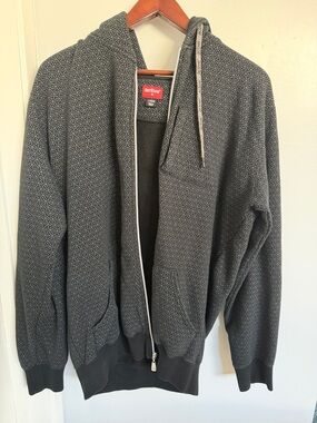 Active USA Men’s Charcoal Micro-Pattern Zip Hoodie size L